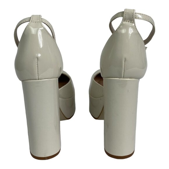 NWT Steve Madden Agata Platform Heels Bone Beige Patent Faux Leather Size 5.5 - Picture 6 of 16